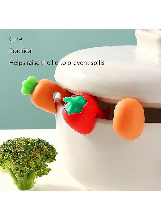 6Pcs Pot Lid Lifter, Pot Cover Spill Stopper, Creative Silicone Heat-resistant Kitchenware for Splash-Proof, Boil Over and Spill Proof, Pot Lid Holder Keep The Lid Open Reduce Soup Spills  - Image 3