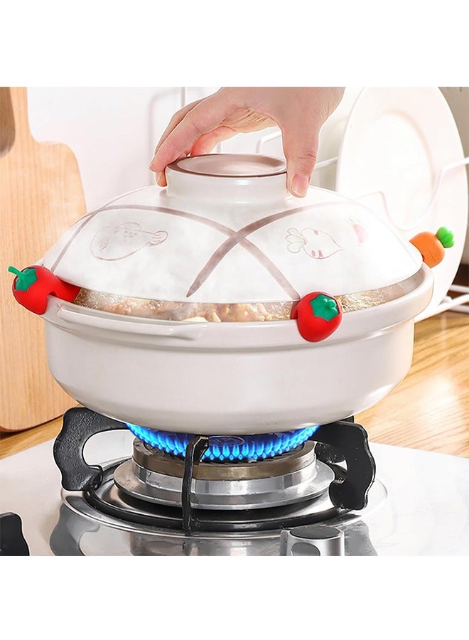6Pcs Pot Lid Lifter, Pot Cover Spill Stopper, Creative Silicone Heat-resistant Kitchenware for Splash-Proof, Boil Over and Spill Proof, Pot Lid Holder Keep The Lid Open Reduce Soup Spills  - Image 2