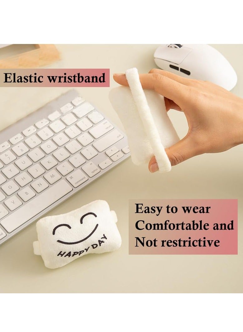 كيلا مسند معصم الماوس من القماش الناعم لدعم لوحة المفاتيح ومسند المعصم، سوار معصم مريح للكمبيوتر المحمول والعمل المكتبي (أبيض) - Image 2
