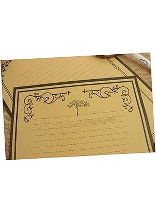 8 Sheets Vintage Kraft Writing Paper Stationery Set Classic Romantic Letterhead - Image 1