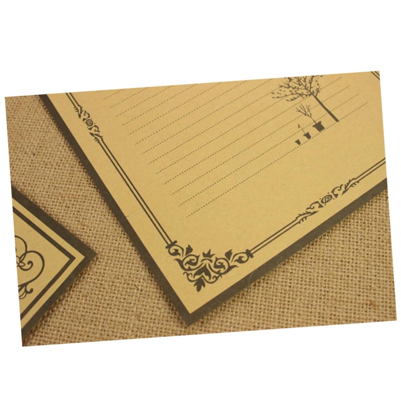 8 Sheets Vintage Kraft Writing Paper Stationery Set Classic Romantic Letterhead - Image 4