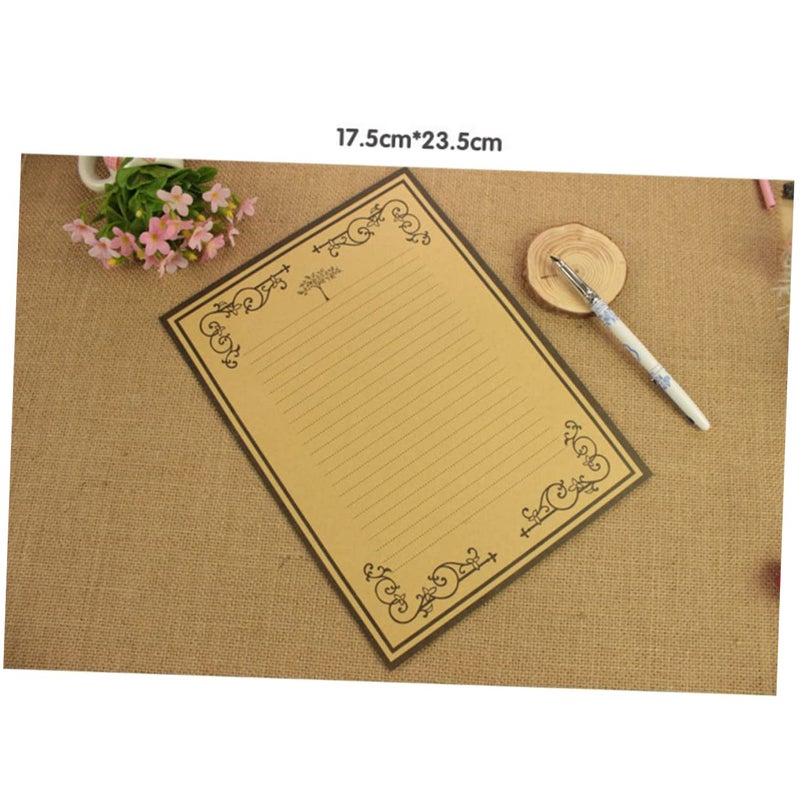 8 Sheets Vintage Kraft Writing Paper Stationery Set Classic Romantic Letterhead - Image 3
