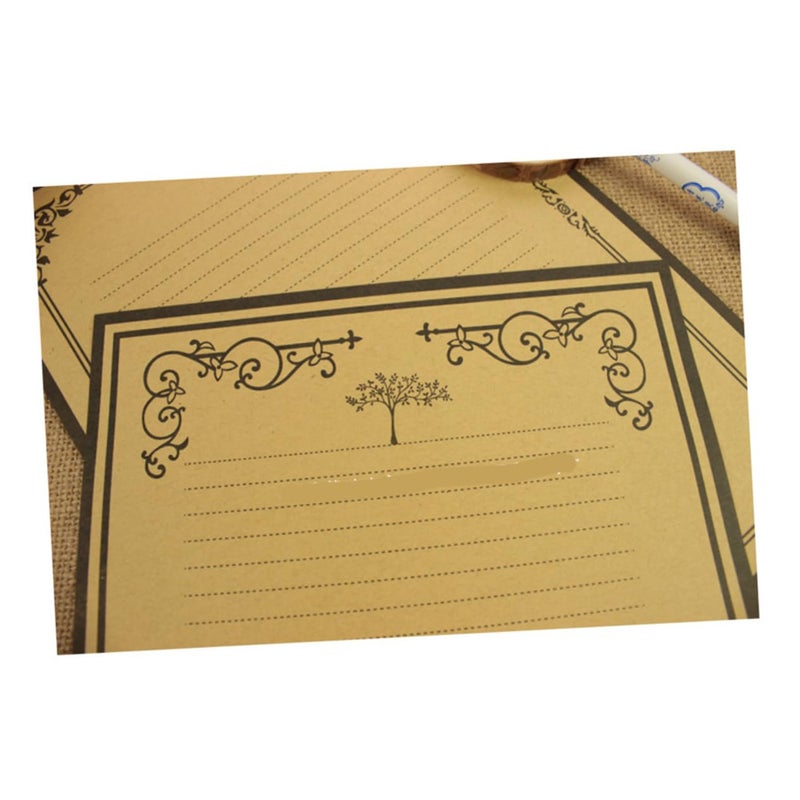 8 Sheets Vintage Kraft Writing Paper Stationery Set Classic Romantic Letterhead - Image 2