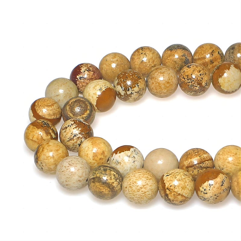 MJDCB AAA Natural Picture Beads Stone Beads for DIY Bracelet Making Strand 15 12mm