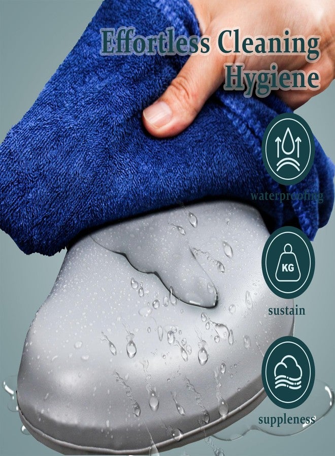 ZXMOBY Two-Piece Commode Seat Pad,Waterproof Soft Toilet Seat Cover (Frame NOT Included),U-Shape Replacement PU Cushion with Clips for Elderly Bedside Shower Wheelchair for Elderly Comfort - Image 4