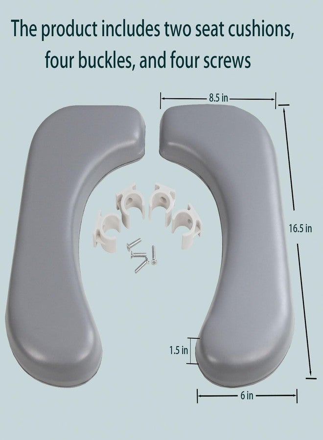 ZXMOBY Two-Piece Commode Seat Pad,Waterproof Soft Toilet Seat Cover (Frame NOT Included),U-Shape Replacement PU Cushion with Clips for Elderly Bedside Shower Wheelchair for Elderly Comfort - Image 2