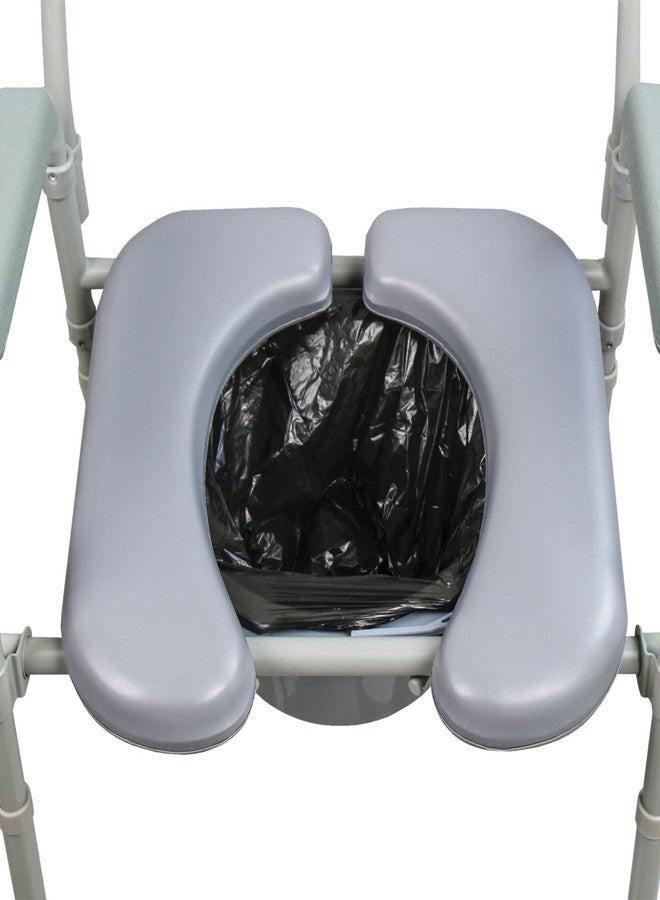 ZXMOBY Two-Piece Commode Seat Pad,Waterproof Soft Toilet Seat Cover (Frame NOT Included),U-Shape Replacement PU Cushion with Clips for Elderly Bedside Shower Wheelchair for Elderly Comfort - Image 1