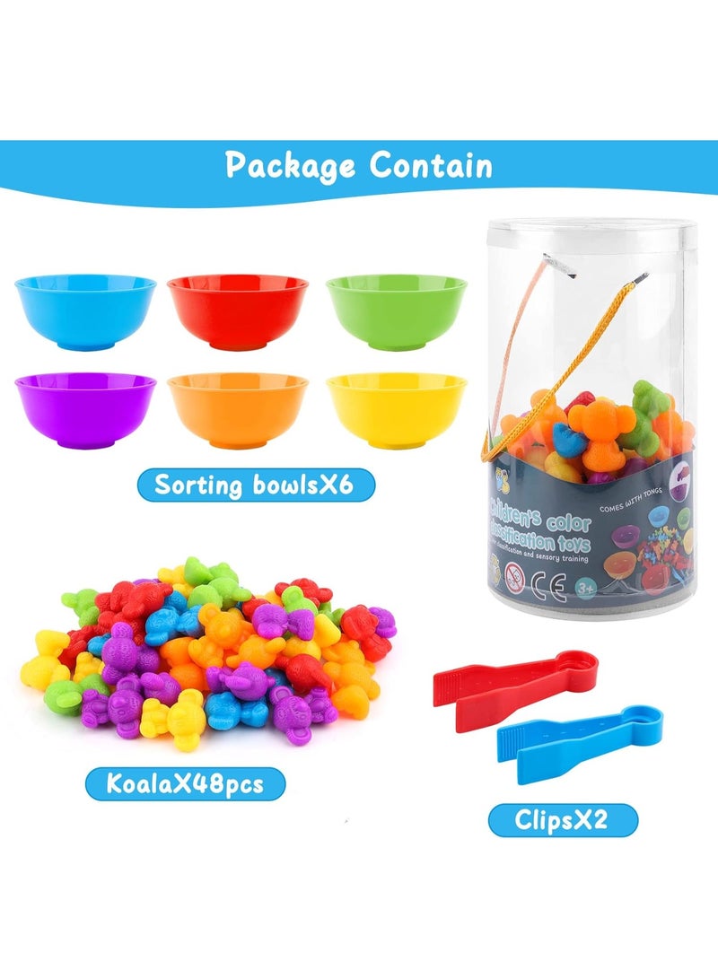 ألعاب العد لدب الكوالا لعبة مطابقة دب الكوالا لمرحلة ما قبل المدرسة مع أوعية فرز الألوان مجموعة أنشطة التعلم المبكر للأطفال بعمر 3 4 5 سنوات - Image 4