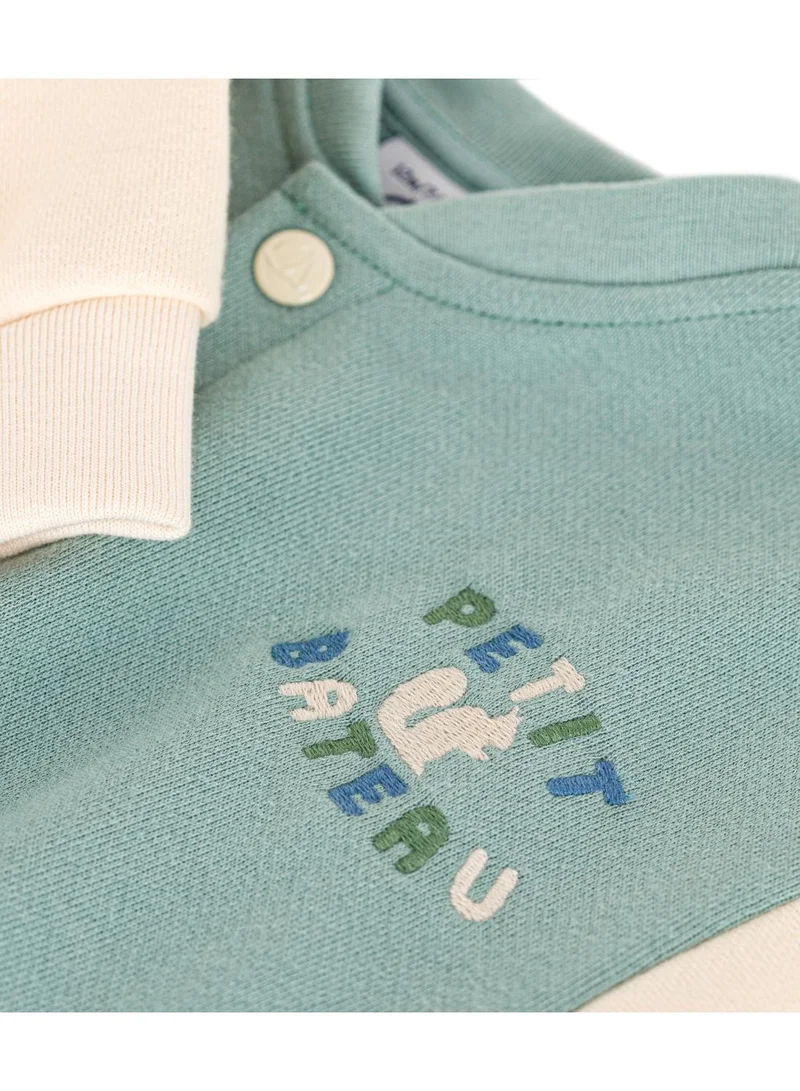 Petit Bateau Babies' varsity-style fleece jacket