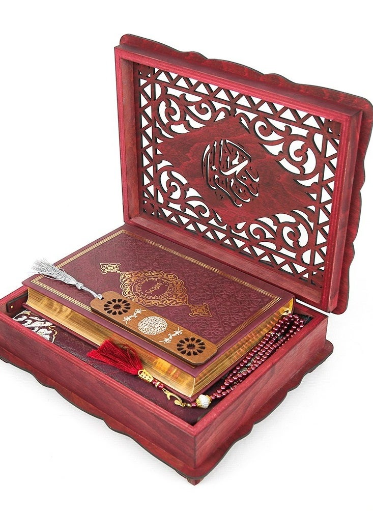 OLUDENIZ - Gift Box Islamic Deluxe Set with Quran Prayer Beads Prayer Mat Bookmark and Elegant Storage - Image 1