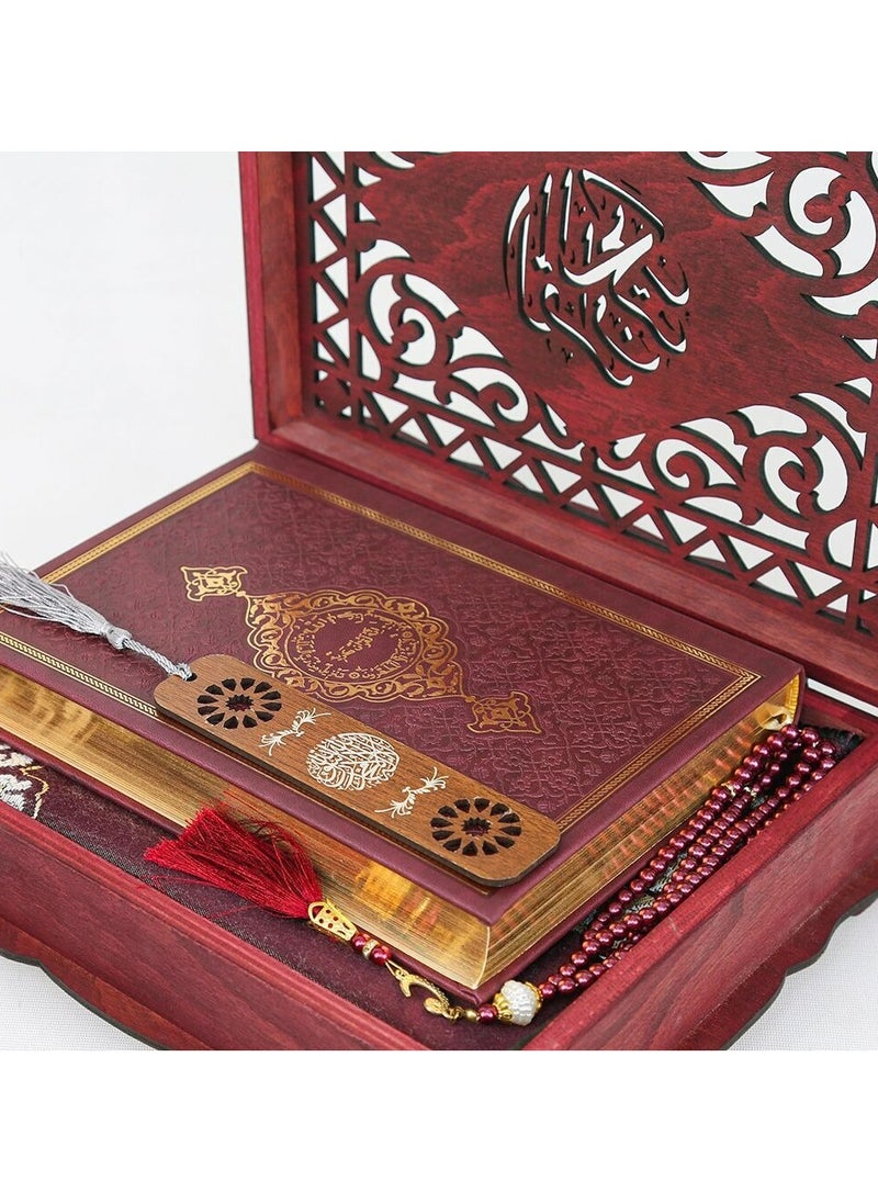 OLUDENIZ - Gift Box Islamic Deluxe Set with Quran Prayer Beads Prayer Mat Bookmark and Elegant Storage - Image 1