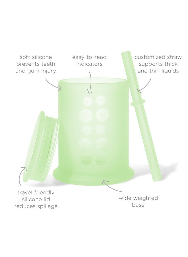 Olababy Silicone Training Cup with Straw Lid | Babies Water Drinking Cup | 6+ Mo Infant To 12-18 Months Toddler | Sippy Cup For Kids & Smoothie Cup | Baby Led Weaning (Kiwi, 5 oz) - Image 1