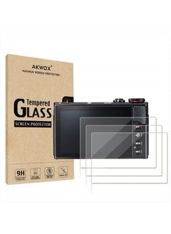 (Pack of 3) Compatible Canon Eos M50 M6D M100 LCD Screen Protector, AKWOX 9H Hardness 0.33mm Camera Tempered Glass Film for Canon EOS M100, EOS M6, M50, PowerShot G9 X Mark II, G7 X Mark II, G5 X, G9