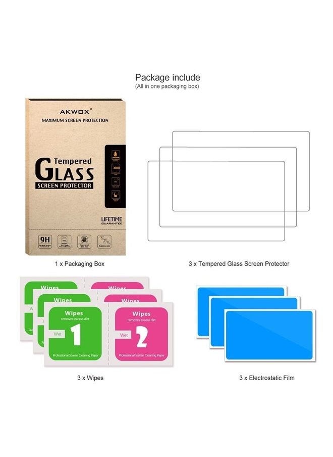 AKWOX - (Pack of 3) Compatible Canon Eos M50 M6D M100 LCD Screen Protector, AKWOX 9H Hardness 0.33mm Camera Tempered Glass Film for Canon EOS M100, EOS M6, M50, PowerShot G9 X Mark II, G7 X Mark II, G5 X, G9 - Image 1
