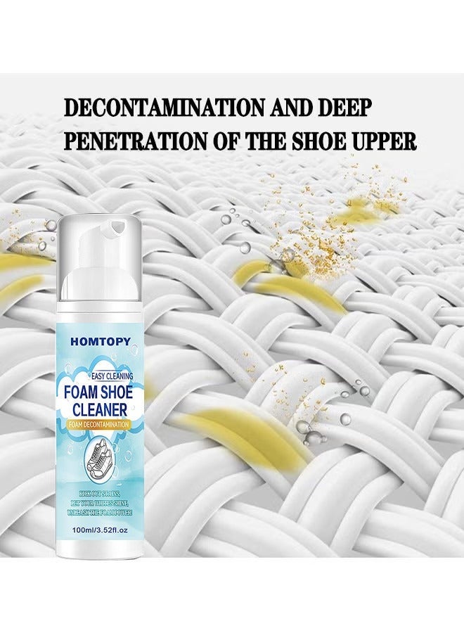 Foam Shoe Cleaner, 100ML White Shoe Cleaner, Shoe Cleaner Sneakers Kit Removes Dirt And Stain, Sneaker Cleaning Kit For White Shoes, Suede, Leather, Knit, Boots, Canvas, Fabric - Image 3