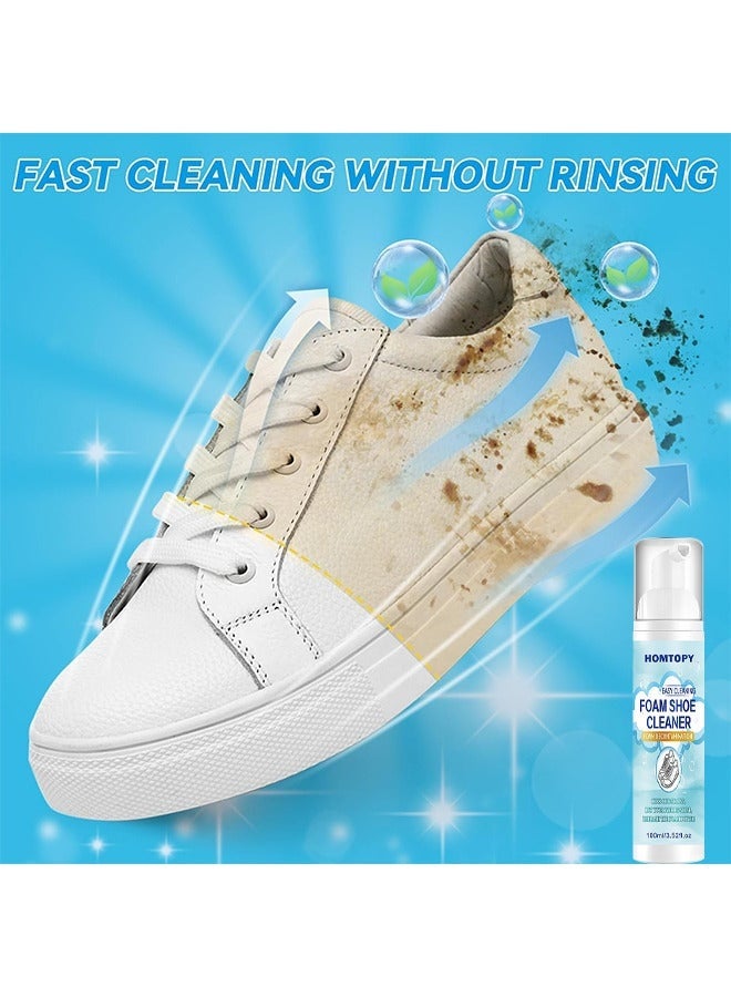 Foam Shoe Cleaner, 100ML White Shoe Cleaner, Shoe Cleaner Sneakers Kit Removes Dirt And Stain, Sneaker Cleaning Kit For White Shoes, Suede, Leather, Knit, Boots, Canvas, Fabric - Image 2