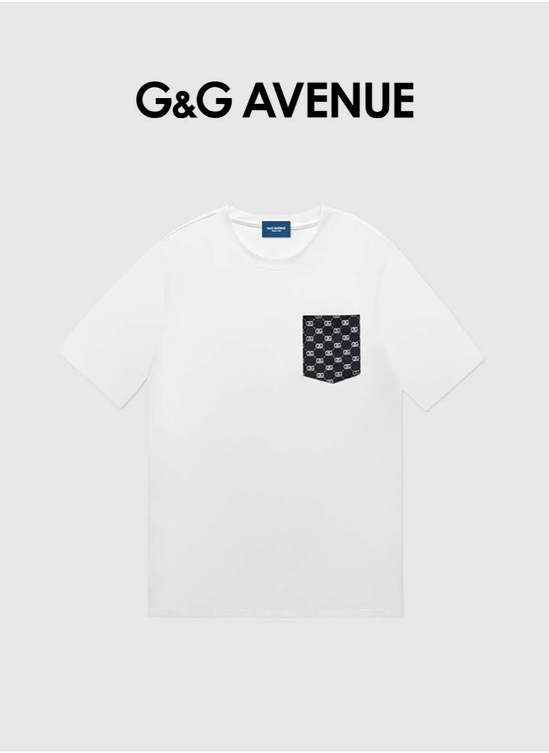 G&G AVENUE Heavy cotton fabric Unisex Summer Cotton High Quality Round Neck T-shirt Oversized Fashion Left Chest Logo Top T-shirt  - Image 2