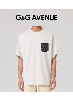 G&G AVENUE Heavy cotton fabric Unisex Summer Cotton High Quality Round Neck T-shirt Oversized Fashion Left Chest Logo Top T-shirt  - Image 4