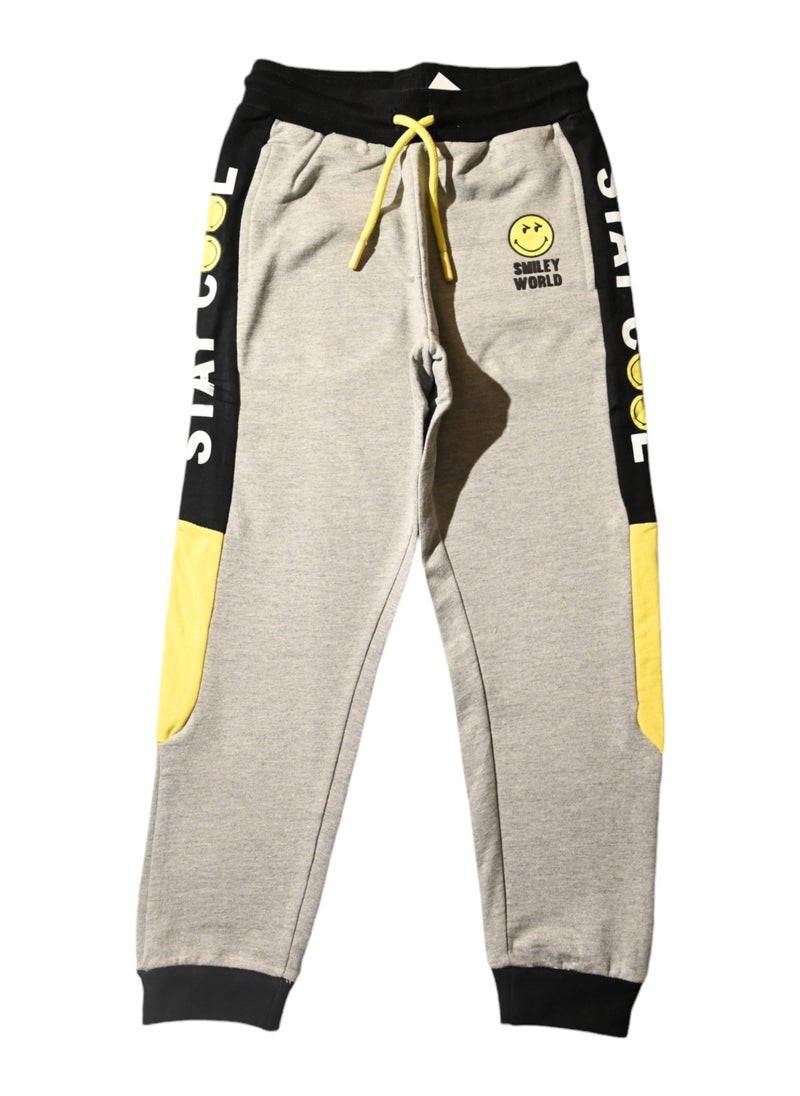 Smiley World Sweatpants, Grey with Black and Yellow Accents, Drawstring Waist - pzsku/Z7BFB482F1B1658F86B55Z/45/_/1728121001/49572cc3-28f1-493d-98d8-ea94bd7b0763