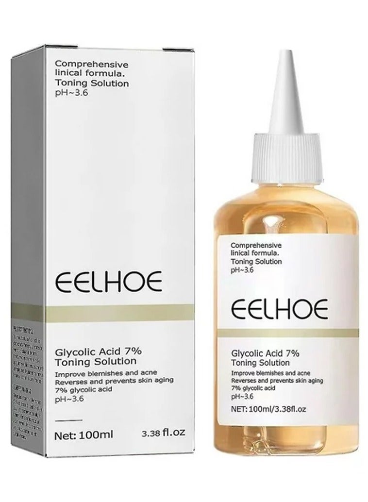EELHOE Toner for Face | 100ml/3.38fl.Oz Glycolic Acid 7% Facial Toner for Aging Skin - Glycolic Acid Toner 7% Facial Astringent for Oily, Problem, & Pimple Prone Skin Face Wrinkles - Image 1