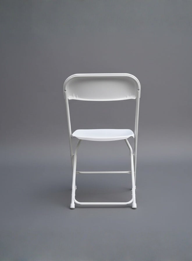 ماركولو كرسي بلاستيكي قابل للطي – تصميم خفيف الوزن من البلاستيك عالي الكثافة والفولاذ – مقاوم للأشعة فوق البنفسجية والعوامل الجوية – متين للغاية – أبيض - Image 4