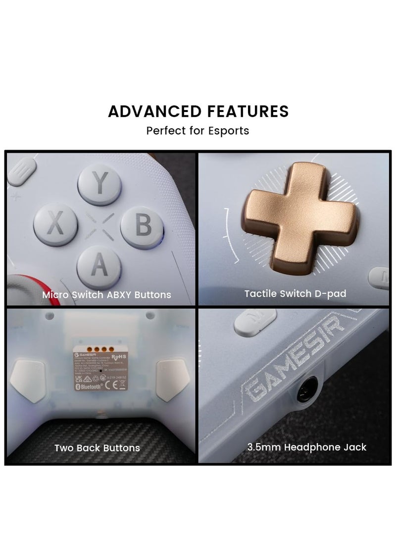 Generic - GameSir Cyclone 2 Wireless Controller - 1000Hz Polling Rate, TMR Joysticks, Hall/Micro 2-in-1 Triggers for PC/Switch/Android/iOS, PC Gaming Controller with Charging Dock(White) - Image 1