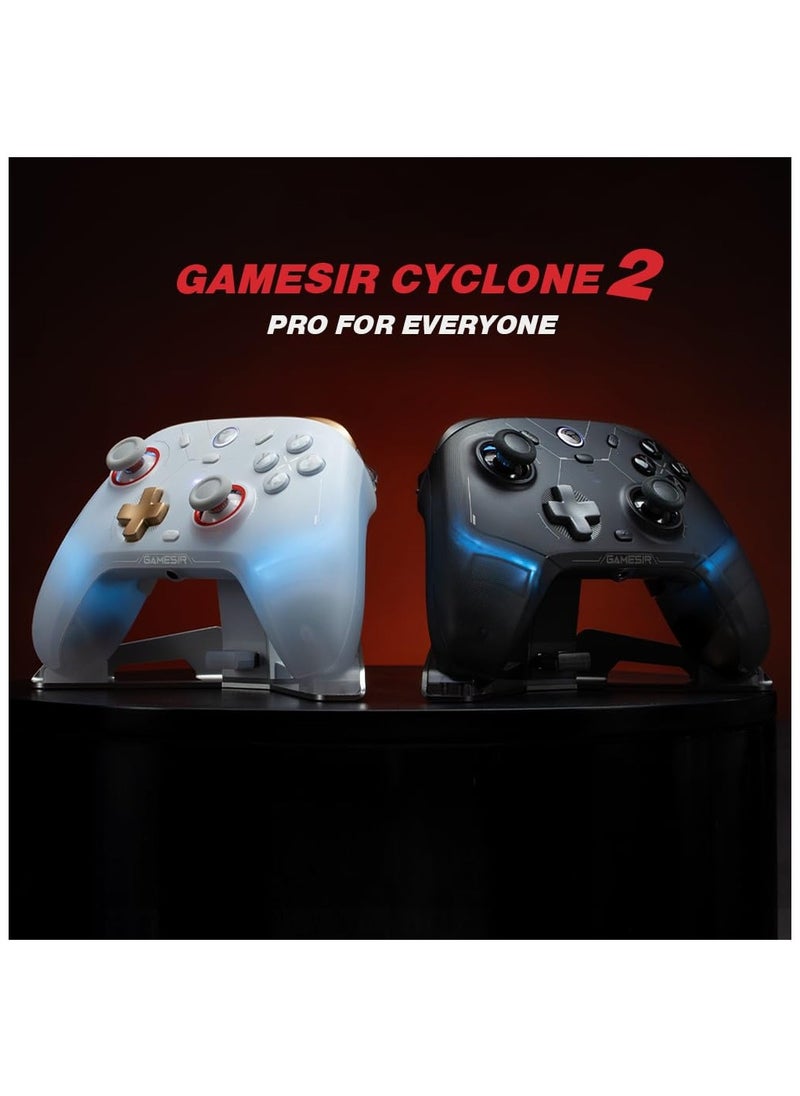 Generic GameSir Cyclone 2 Wireless Controller - 1000Hz Polling Rate, TMR Joysticks, Hall/Micro 2-in-1 Triggers for PC/Switch/Android/iOS, PC Gaming Controller with Charging Dock(White)  - Image 2