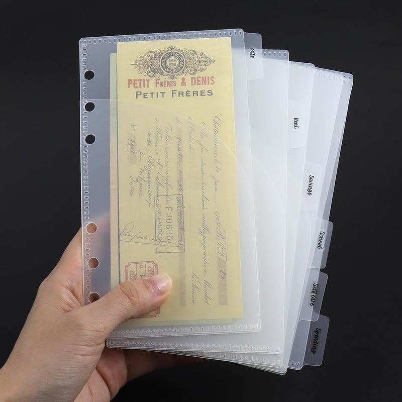 XiowDow Small Index Tabs Stickers Monthly Sticker Sticky Budget Label Tabs Sticker for Cash Stuffing Envelopes A6 Budget Binder Inserts Pouch Pocket Dividers(Black Tabs Stickers) - Image 5