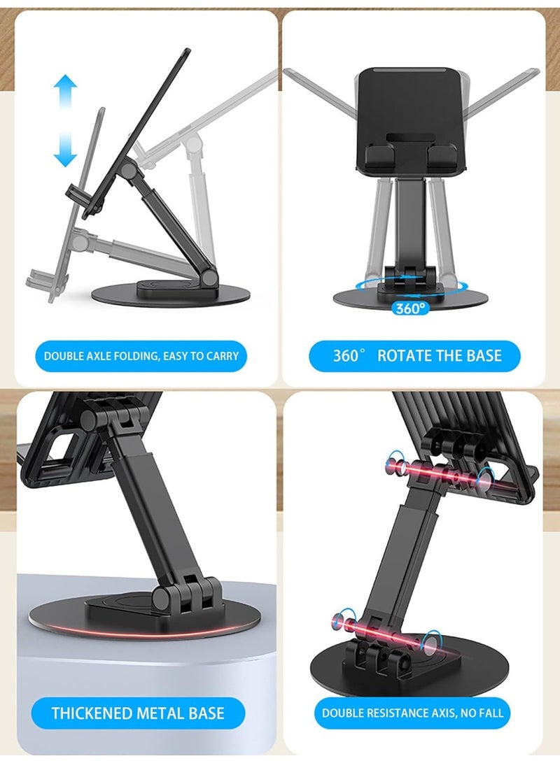 Raxoom 360° Rotatable & Foldable Mobile Holder for Flat Surfaces – Universal Adjustable Cell Phone Stand, Hands-Free Desk Phone Holder for Office, Kitchen, Bedside, Video Calls & Streaming - Image 2
