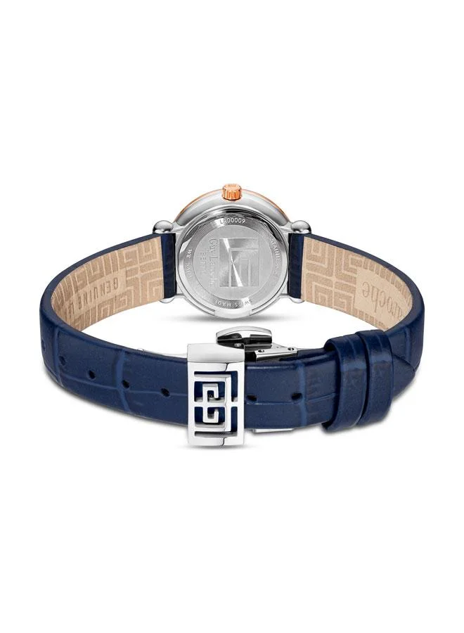 Guy Laroche Betty 25mm Women's Analog Swiss Watch with Blue Genuine Leather Strap