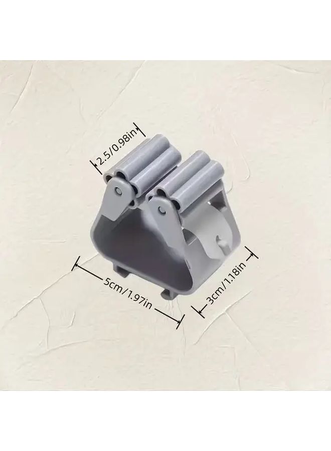 Wall Mounted Mop Holder 3 Pcs No Drill Bathroom Kitchen Storage Space Saving Durable Plastic - Image 3
