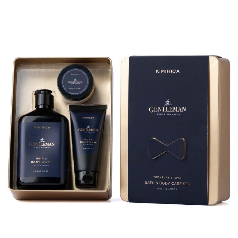 Kimirica Gift For Men's Gentleman treasure trove|Luxury Bath & Body Gift Set For Men's, Boyfriend, Brother & Husband |Pack of 3 | Pampering Kit for Birthday ,Anniversary & All Special Occasions | Premium Gift Packaging 100% Vegan - Image 5