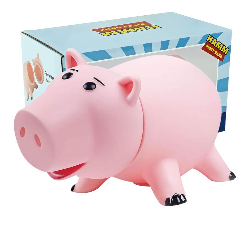 PHOCAS Hairphocas Cute Pink Pig Money Box Plastic Piggy Bank for Kid's Xmas Christmas Birthday Gift with Box - Image 1