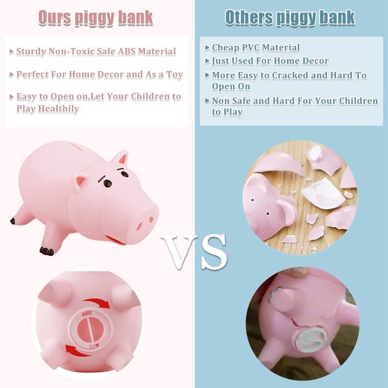 PHOCAS Hairphocas Cute Pink Pig Money Box Plastic Piggy Bank for Kid's Xmas Christmas Birthday Gift with Box - Image 3