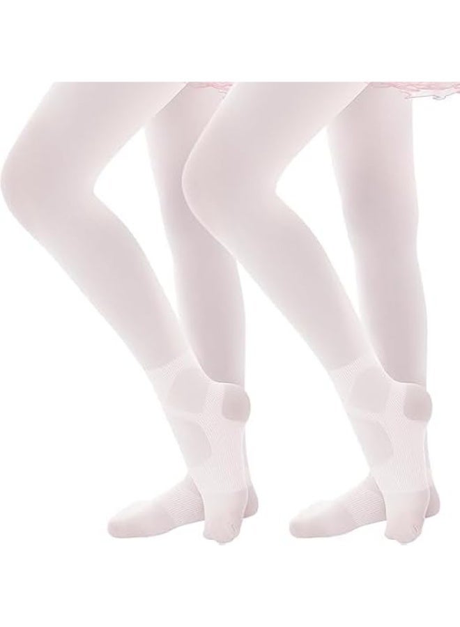 Arabest 2 Pairs Girls Ballet Dance Tights, Kids Ultra Soft Footed Anti-Sprain Tights Stockings 4-14 Years - Image 1
