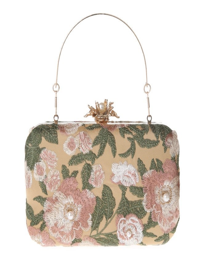 DA BODAN Womens Vintage Floral Beaded Sequin Tiny Clutch Embroidery Crossbody Evening Handbags for Wedding Party Prom (Green) - Image 1