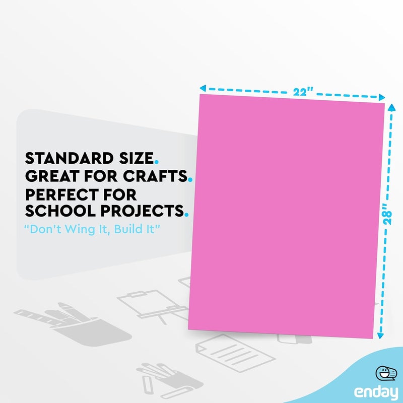 Emraw Poster Board Lightweight Craft Backing Boards for Presentations Office Sign Blank Painting Board Smooth Surface Poster Sheets for School Pack of 5 (Fluorescent Purple) - Image 2