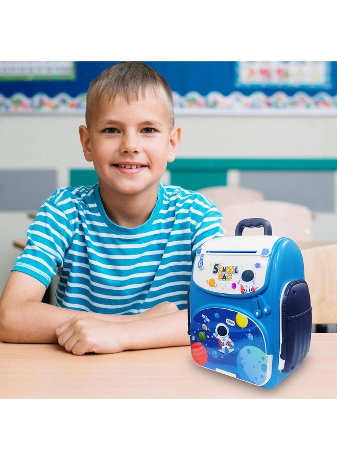 VGRASSP Modern Money Safe Musical Piggy Bank Toy for Kids and Adults - The Mini ATM with Number Password and Touch Sensor Feature for Saving Real Money and Cash Coins (Space Blue) - Image 2