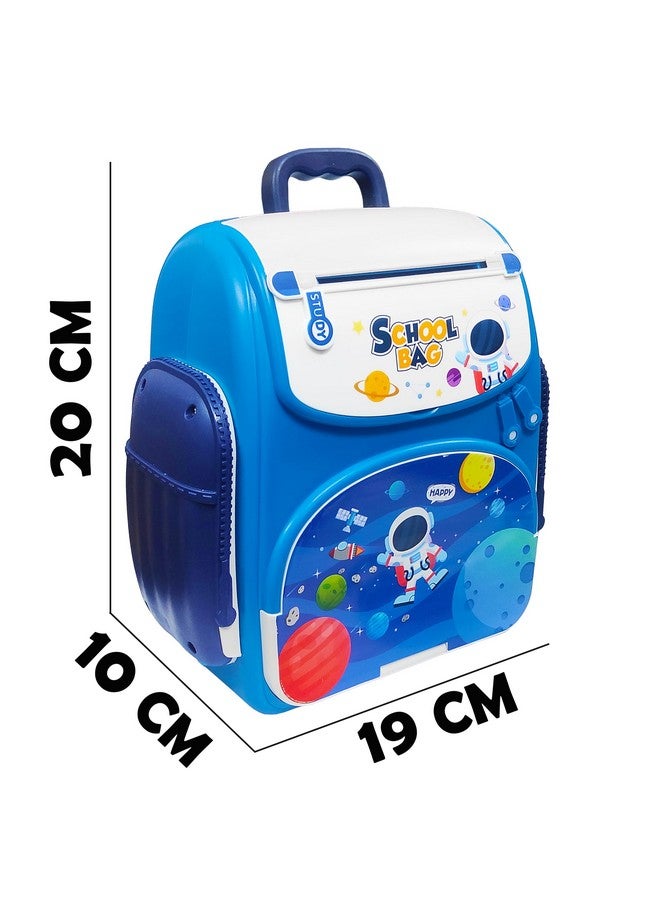 VGRASSP Modern Money Safe Musical Piggy Bank Toy for Kids and Adults - The Mini ATM with Number Password and Touch Sensor Feature for Saving Real Money and Cash Coins (Space Blue) - Image 3