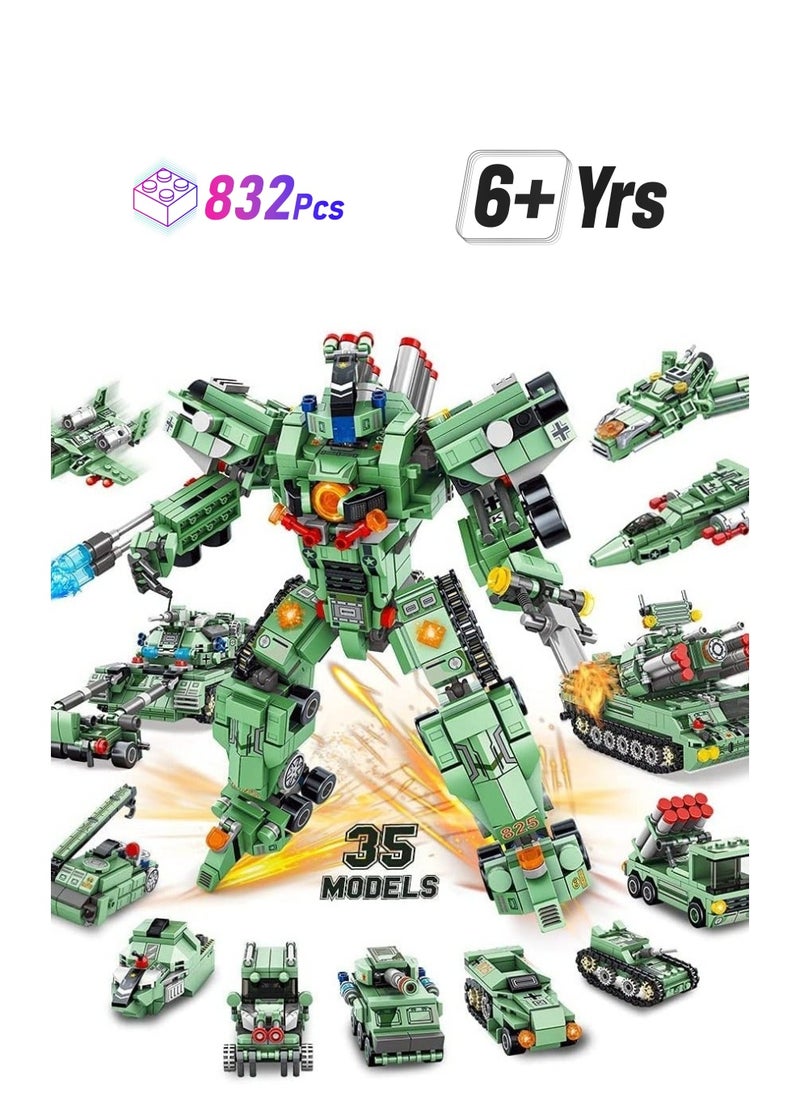 XiuWoo Robot Building Kit for Kids 35 in 1 Blocks Erector Sets Boys Engineering Educational Construction Toys 832 Pcs Projects Multifunctional Gift  - Image 1