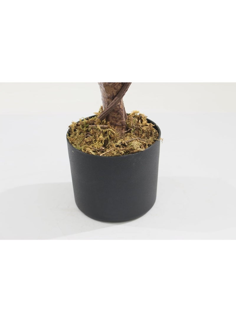 ماركولو شجرة فيكس اصطناعية من ماركولو، خضراء، جذع ملتوي، نبات زينة داخلي مزروع في أصيص، أوراق نابضة بالحياة (120 سم) - Image 4