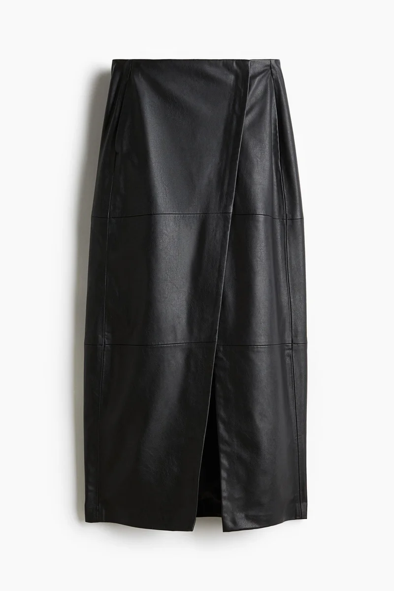 H&M Coated wrap skirt