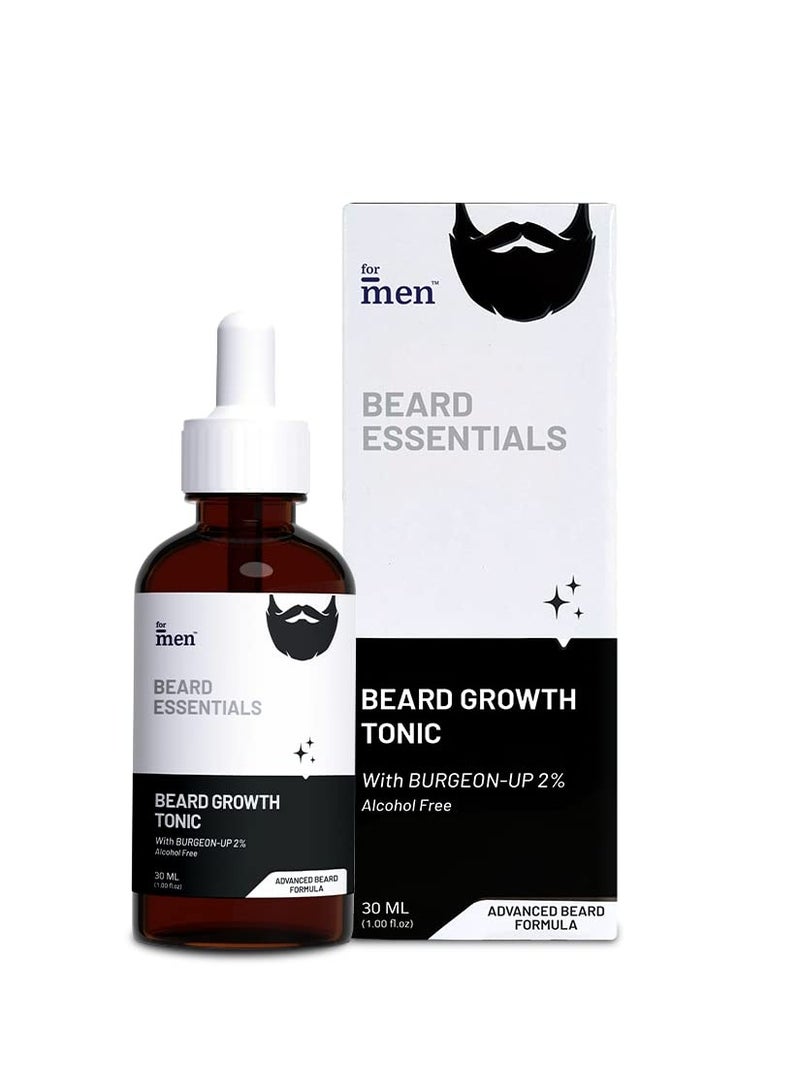 ForMen Beard Growth Tonic With 2% BURGEON-UP Curbs Beard Loss Patchiness Thinning Promotes Beard Growth Thickness 30 ml - Image 1