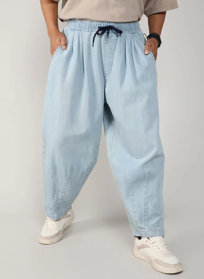 Campus Sutra Men's Light Blue Baggy Denim Jeans
