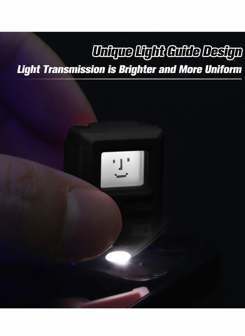 Custom Keycaps for Esc Key and Tab Key - Magnetic Light Transmission Keycaps - Classic Retro Mechanical Backlit Keyboard Esc Tab Keycap for GK61 GK64 SK87 GH60 PC Gamer ect Most Keyboard(Black) - Image 2