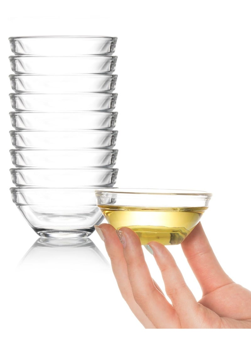 GNAFOTU 10 Pack 3 Inch Mini Glass Bowls, Clear Glass Pinch Bowls, 2.5Oz Small Prep Dishes Stackable Ingredient Bowls, Mini Sauce Bowl For Ketchup, Soy, BBQ, Sushi, Party - Image 3