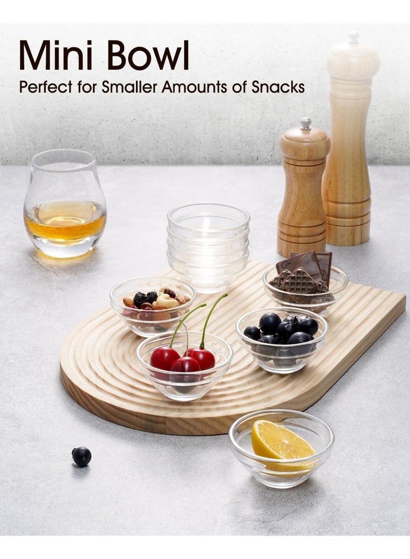 GNAFOTU 10 Pack 3 Inch Mini Glass Bowls, Clear Glass Pinch Bowls, 2.5Oz Small Prep Dishes Stackable Ingredient Bowls, Mini Sauce Bowl For Ketchup, Soy, BBQ, Sushi, Party - Image 1