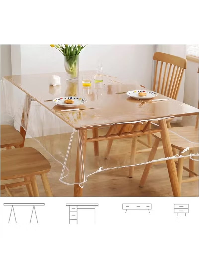 MIXDE tablecloth|0.13mm transparent PVC waterproof and oil-proof dining table cloth coffee table cloth TV counter cloth 140cm*180cm - Image 4