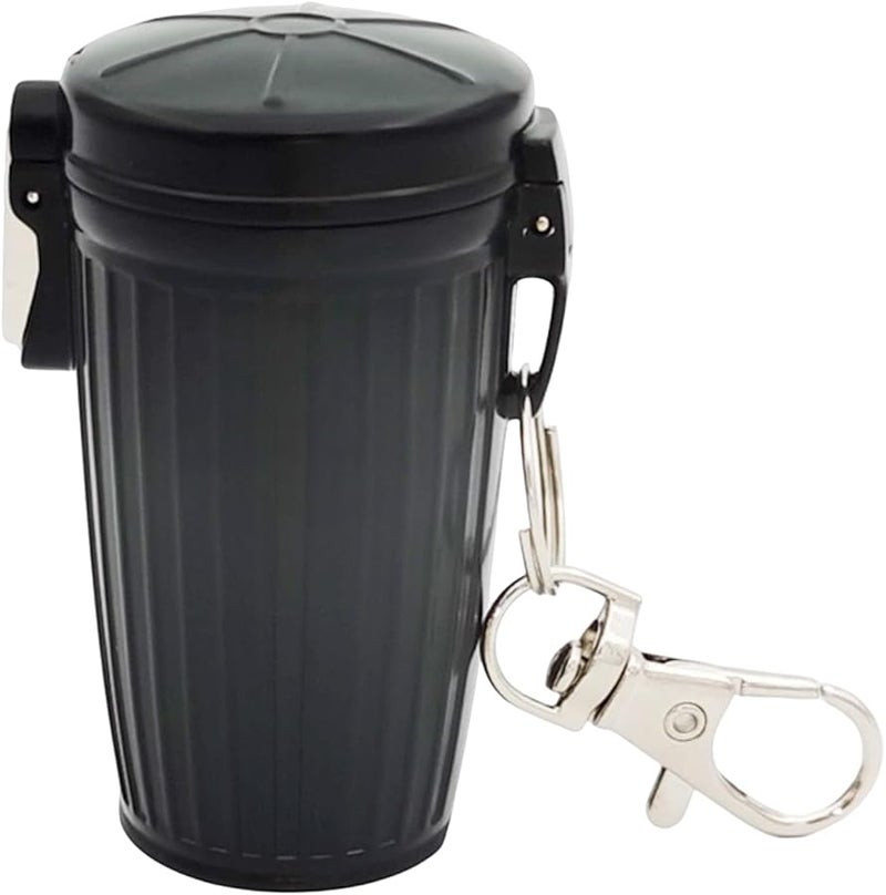 سجارة سوداء محمولة مع غطاء، سلة معدنية صغيرة لتخزين السجائر، سلسلة مفاتيح - Image 2