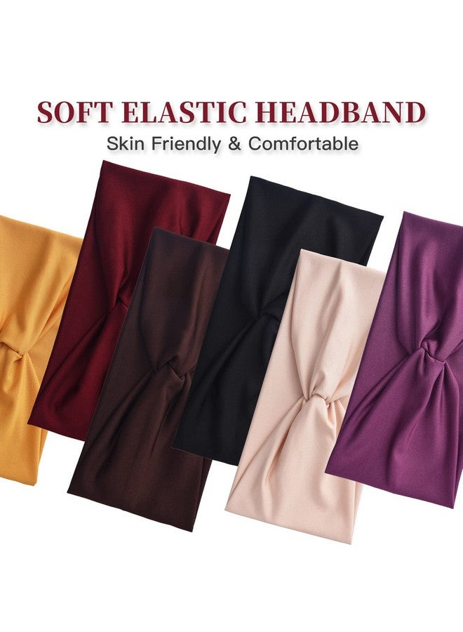 Yeshan 12 Pack Wide Twist Headbands For Women No Slip Turban Headbands Stretchy Criss Cross Headbands Yoga Workout Sport Hair Bands Solid Colors Bandana Headbands  - Image 5